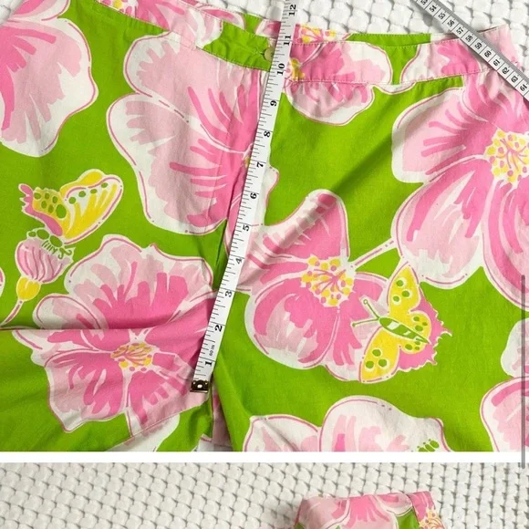 Lilly Pulitzer Women’s Cropped Straight Leg Pants Lavish Hibiscus Flowers - Picture 6 of 10